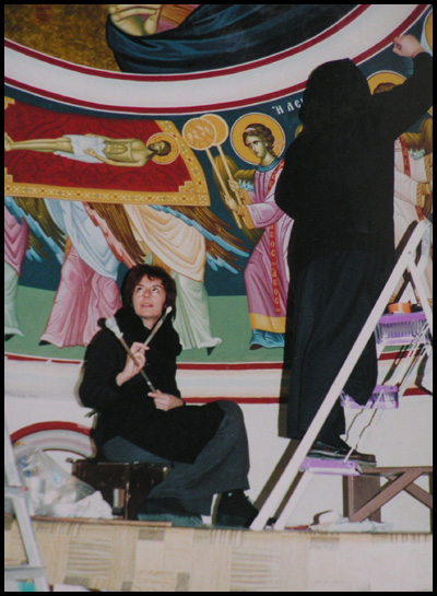 Patmos, soeur Christofora et Marie Lavie