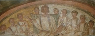 Christ enseignant catacombes Domitille